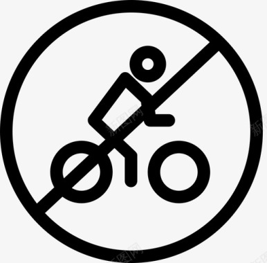 自行车禁止骑自行车禁止骑车步行图标图标
