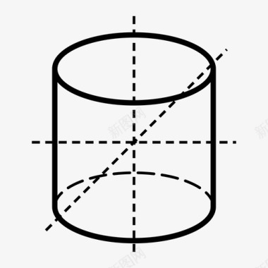 制作图纸圆柱高形状图标图标