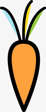 胡萝卜卡通素描图标图标