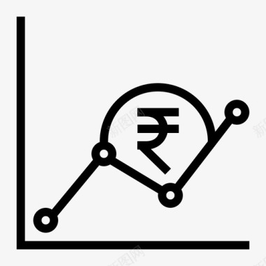 走向趋势图形卢比表示图标图标