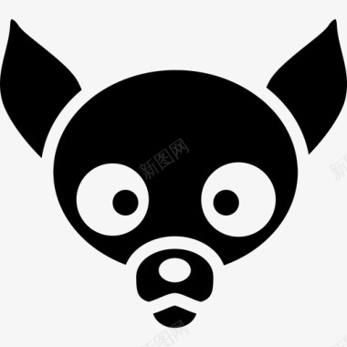 吉娃娃狗脸动物墨西哥人图标图标