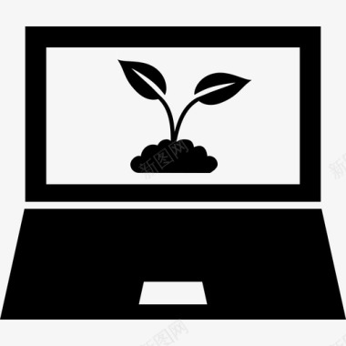 电脑屏幕上的植物教育学术2图标图标