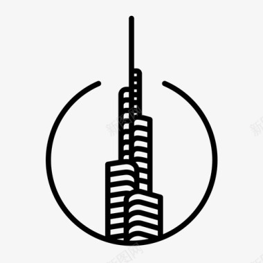 建筑与城市迪拜建筑哈利法塔图标图标