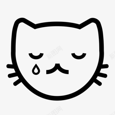 哭泣的小猫猫表情符号图标图标