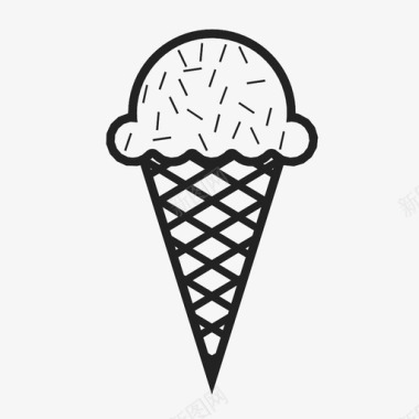 冰淇淋筒夏天勺子图标图标