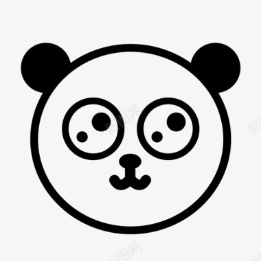 熊猫填充动物毛绒绒图标图标