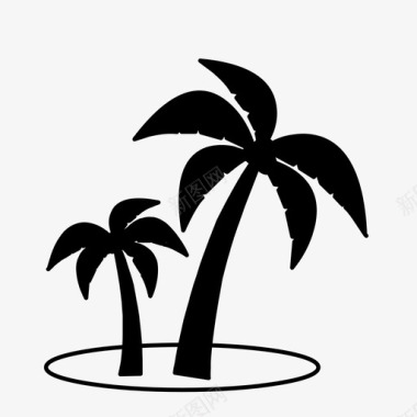 海市蜃楼棕榈树天堂海市蜃楼图标图标