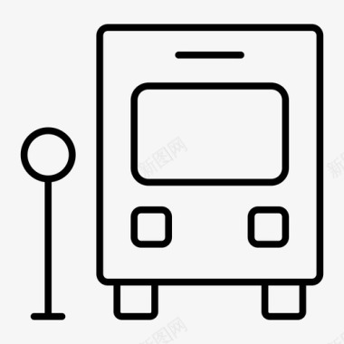 公交地铁标识公交车站候车运输图标图标