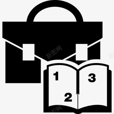 带数字和公文包的教育书籍学术1图标图标