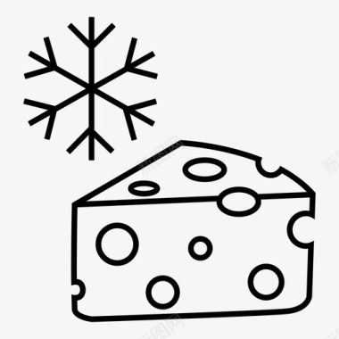 冷冻食品乳制品雪花冰箱图标图标