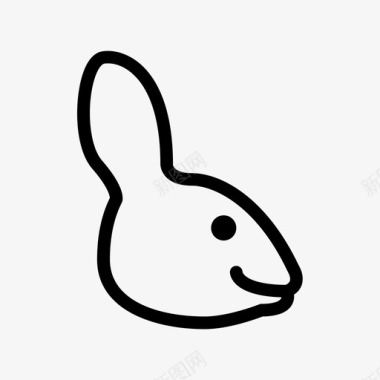 兔子动物和鸟线图标图标