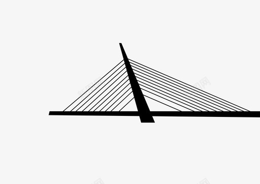 斜拉桥桥结构图标图标