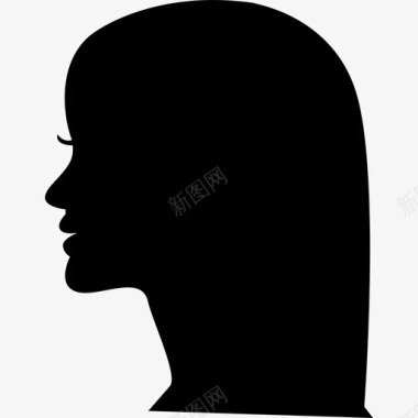 侧视图女性头部侧视图形状发廊图标图标