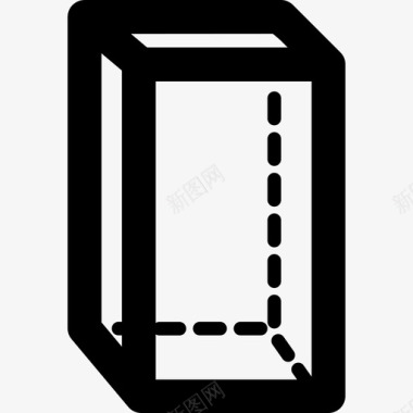 矩形棱镜形状数学图标图标