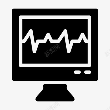 生命体征脉搏屏幕监视器图标图标