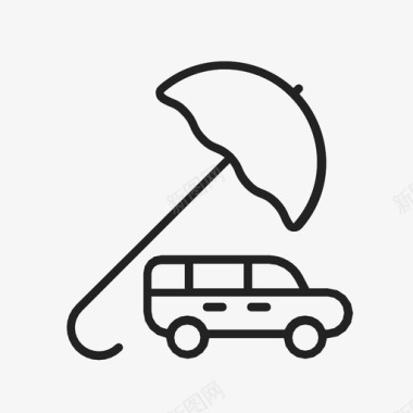 汽车保险雨伞减法图标图标