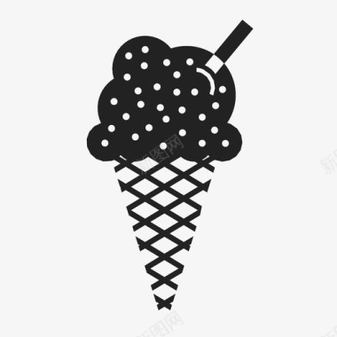 好玩冰激凌蛋卷冷的甜点图标图标