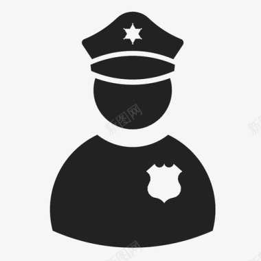 白衣警察警察保安警官图标图标