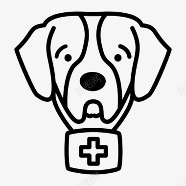 宠物狗狗圣伯纳德毛皮玩伴瑞士图标图标