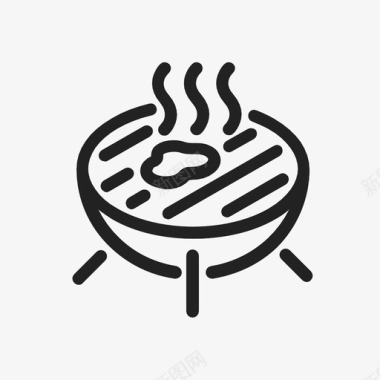 烹饪烧烤户外热图标图标