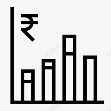 列林财务条形图利润图增长图标图标