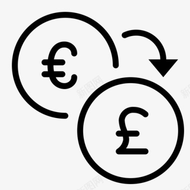 榛戣兑欧元兑英镑货币兑换货币图标图标