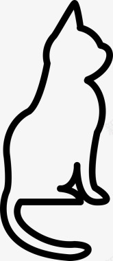 镰状尾巴猫动物耳朵图标图标