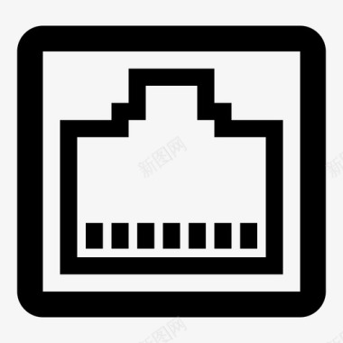 连接互联网以太网端口电话线互联网图标图标