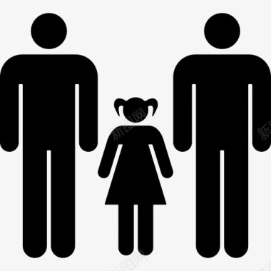 男人带着一个女儿熟悉的群体人物图标图标