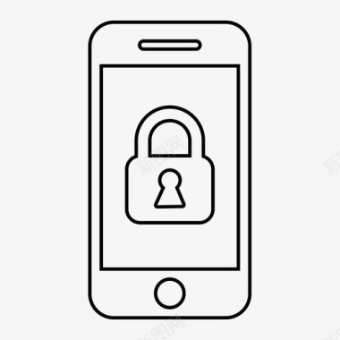 智能锁智能手机锁安全保护图标图标