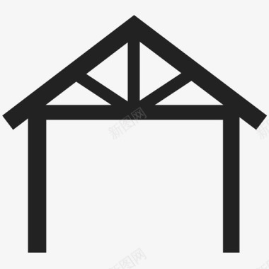 房屋框架粗糙家庭装修图标图标