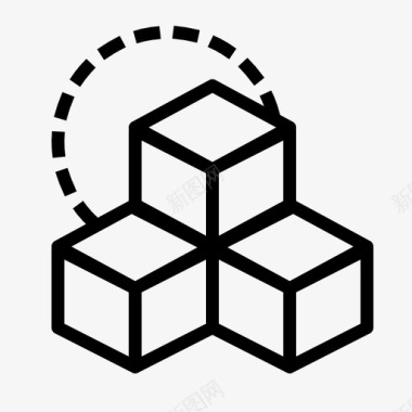 矢量盒子素材几何形状数学图标图标