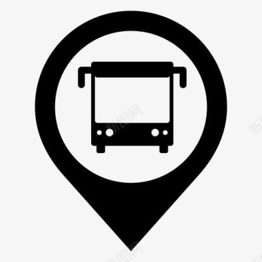公共交通标识公共汽车公共汽车站位置图标图标