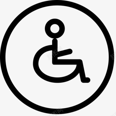 坐着轮椅的奶奶无障碍轮椅标志人图标图标