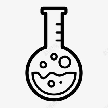 观察实验的圆底烧瓶测试科学图标图标