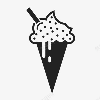 冷饮冰淇淋筒夏天糖图标图标
