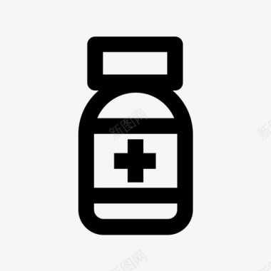 急救医生药瓶溶液药片图标图标