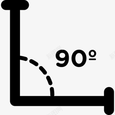 水滴形状矢量90度直角形状数学图标图标