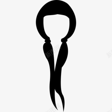 女性长发马尾辫造型图标图标