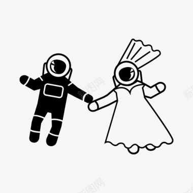 宇航员婚礼观景图标图标