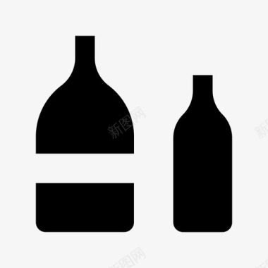 酒瓶宽瓶伏特加酒图标图标