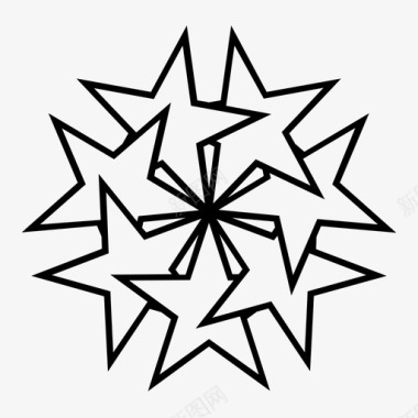 几何形星形堆叠旋转图标图标