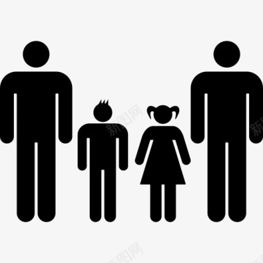 熟悉的群体有两个父亲一个儿子一个女儿人们家庭偶像图标图标