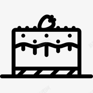 轮廓蛋糕软蛋糕派对图标图标