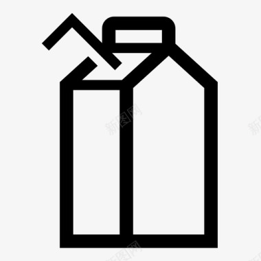 牛奶盒吸管奶制品图标图标