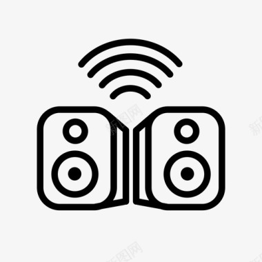 WiFi标志扬声器wifi连接扬声器无线扬声器图标图标