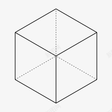 立体除号立方体正方形神圣几何图标图标