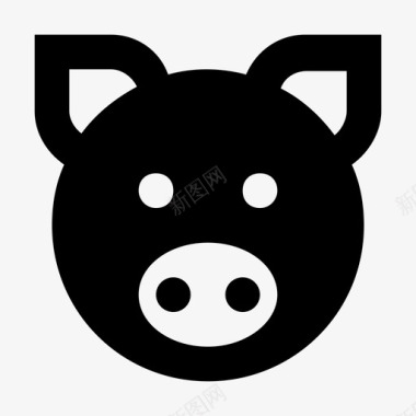 猪4条腿动物图标图标