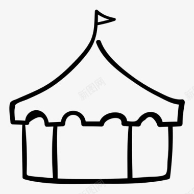 马戏团帐篷定居点电线杆图标图标
