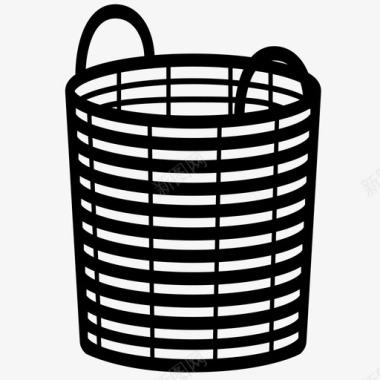 洗衣篮手提包柳条袋图标图标